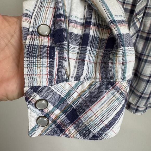 Tecovas Men's Shirt Medium Plaid Pearl Snap Button Down Western Cowboy Rodeo - Picture 6 of 14